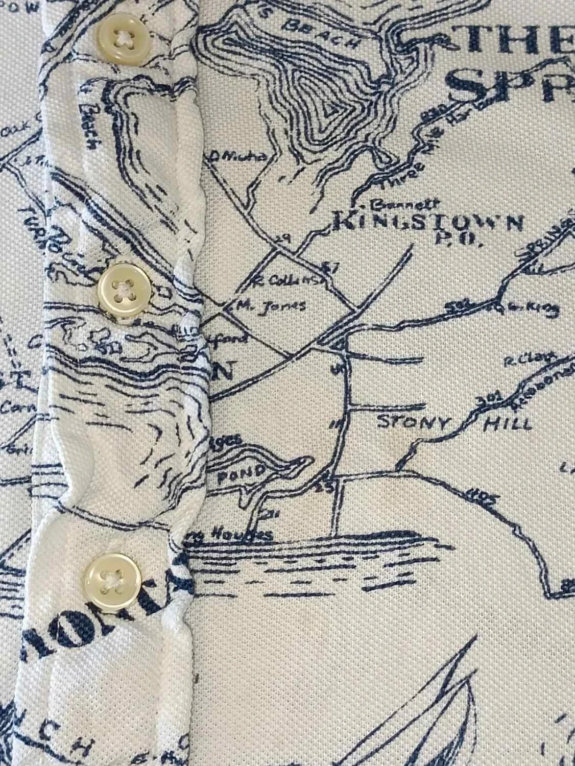 Polo Ralph Lauren white knit oxford Topographie blue Size XL – photo 6